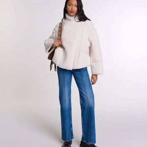 Maje Geaty Faux Shearling Coat Size EU38 US6